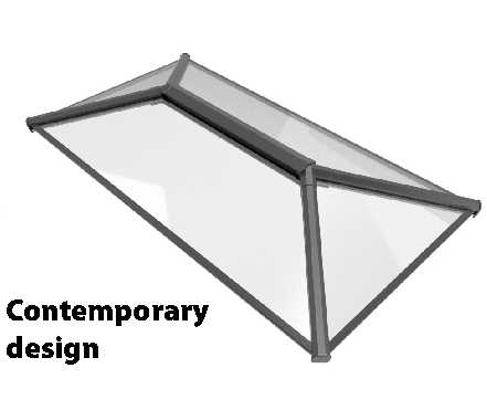 contemporary aluminium roof lantern