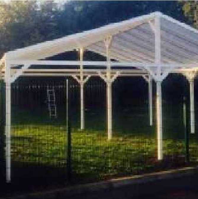 Buy Omega Smart Free-Standing, Gable-Roof (type 2) Canopy, Anthracite Grey, 16mm Polycarbonate Glazing - 7.0m (W) x 6.2m (P), (9) Supporting Posts online today