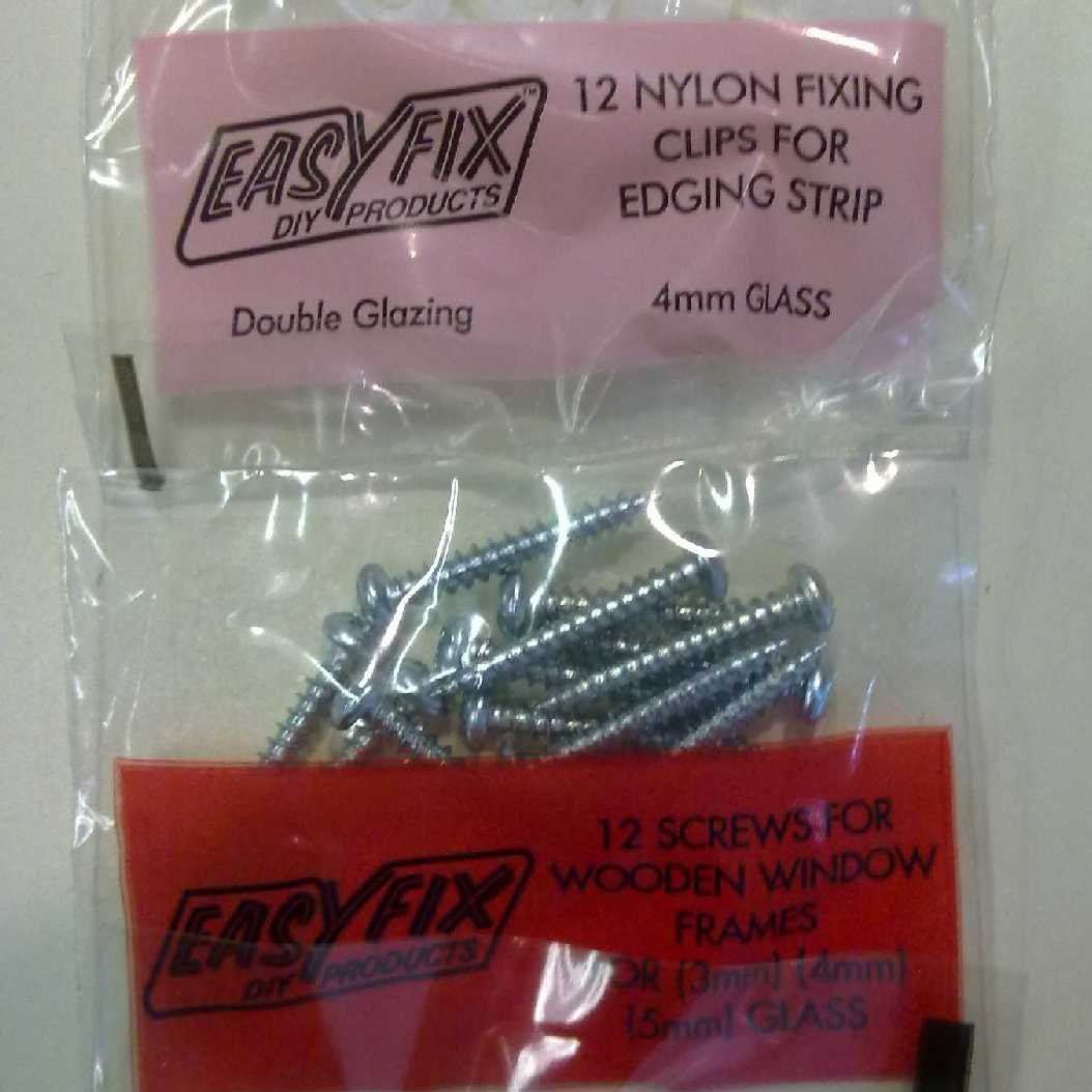 Easyfix Nylon Clips - For 4mm Glazing Thickness, White