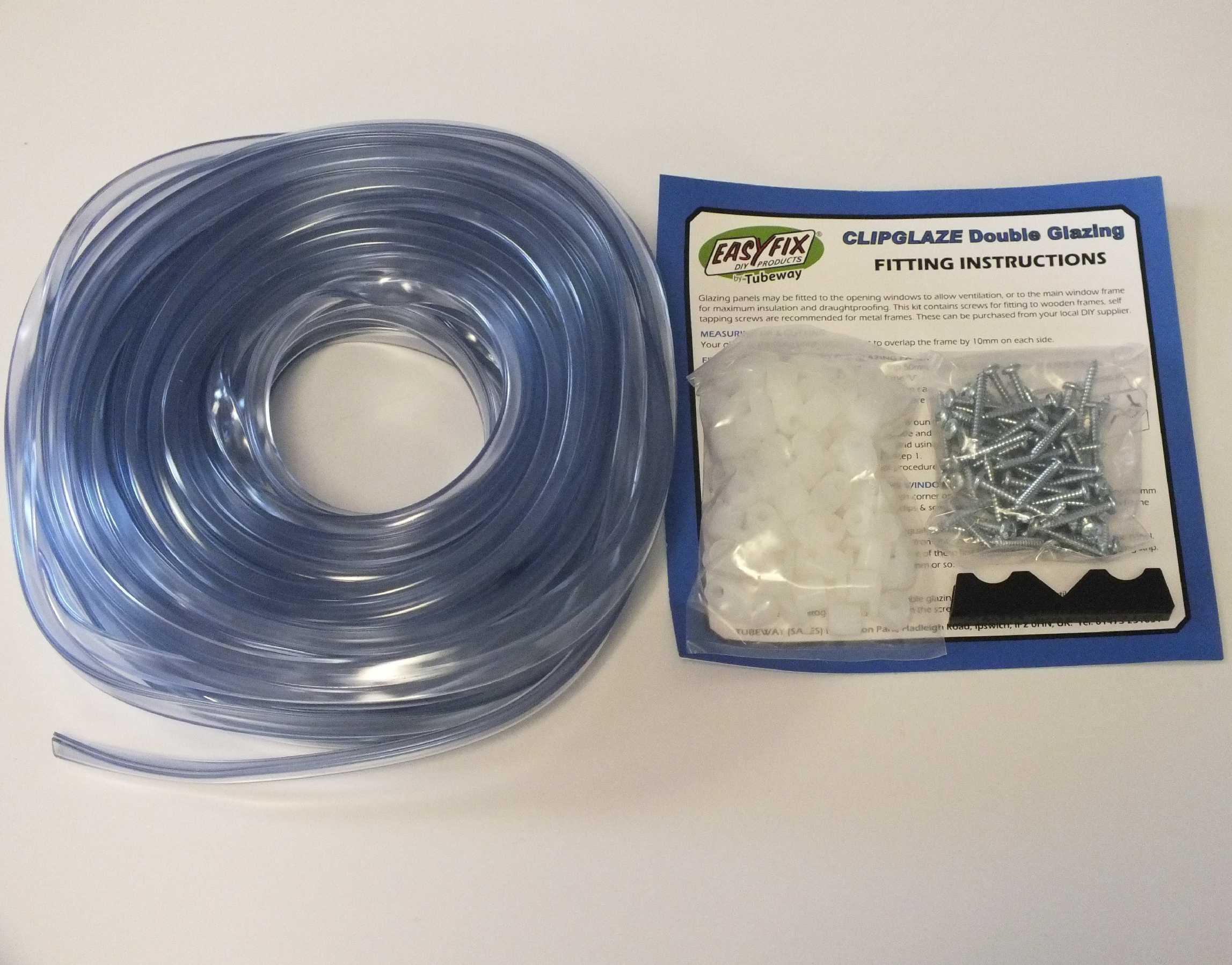 Buy Easyfix Clipglaze Edging Kit - 15m roll of edging for 6mm Glazing Thickness, White or Clear online today