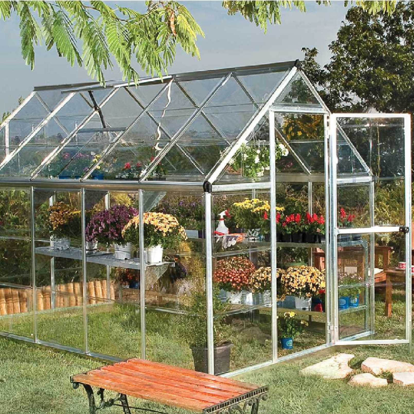 Greenhouse, Silver aluminium frame,6ft. X 8ft. (6' x 8')