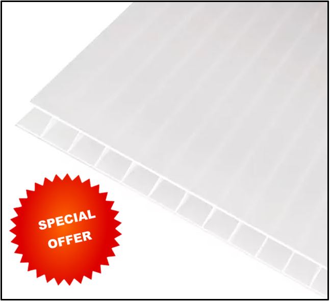 SPECIAL OFFER 10mm Polycarbonate Sheet OPAL , upto 3,500mm long