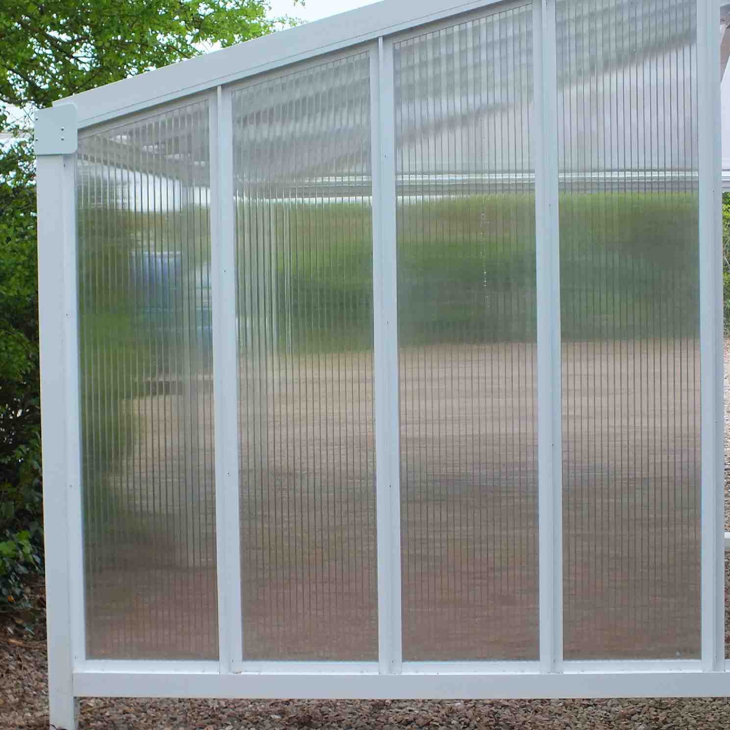 Omega Smart Canopy - FULL Side In-Fill Section for Sides of Canopy, 6mm Glass Clear Plate Polycarbonate In-Fill Panels, White Frame