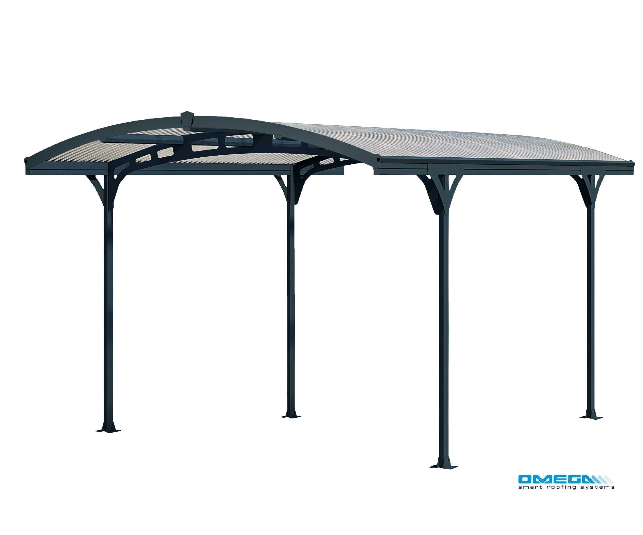 Affordable Atlas 5000 Curved Freestanding Canopy 4950 x 2879mm
