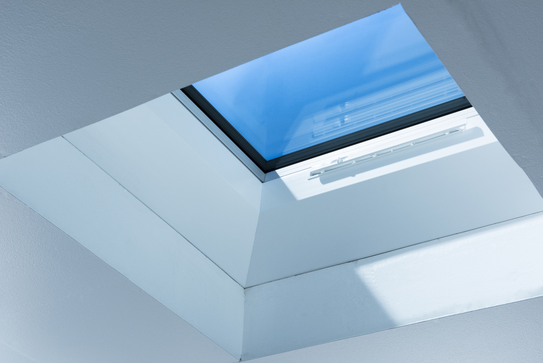 Buy Mardome Glass Flat Roof Light powered opening with a  150mm PVC kerb online today