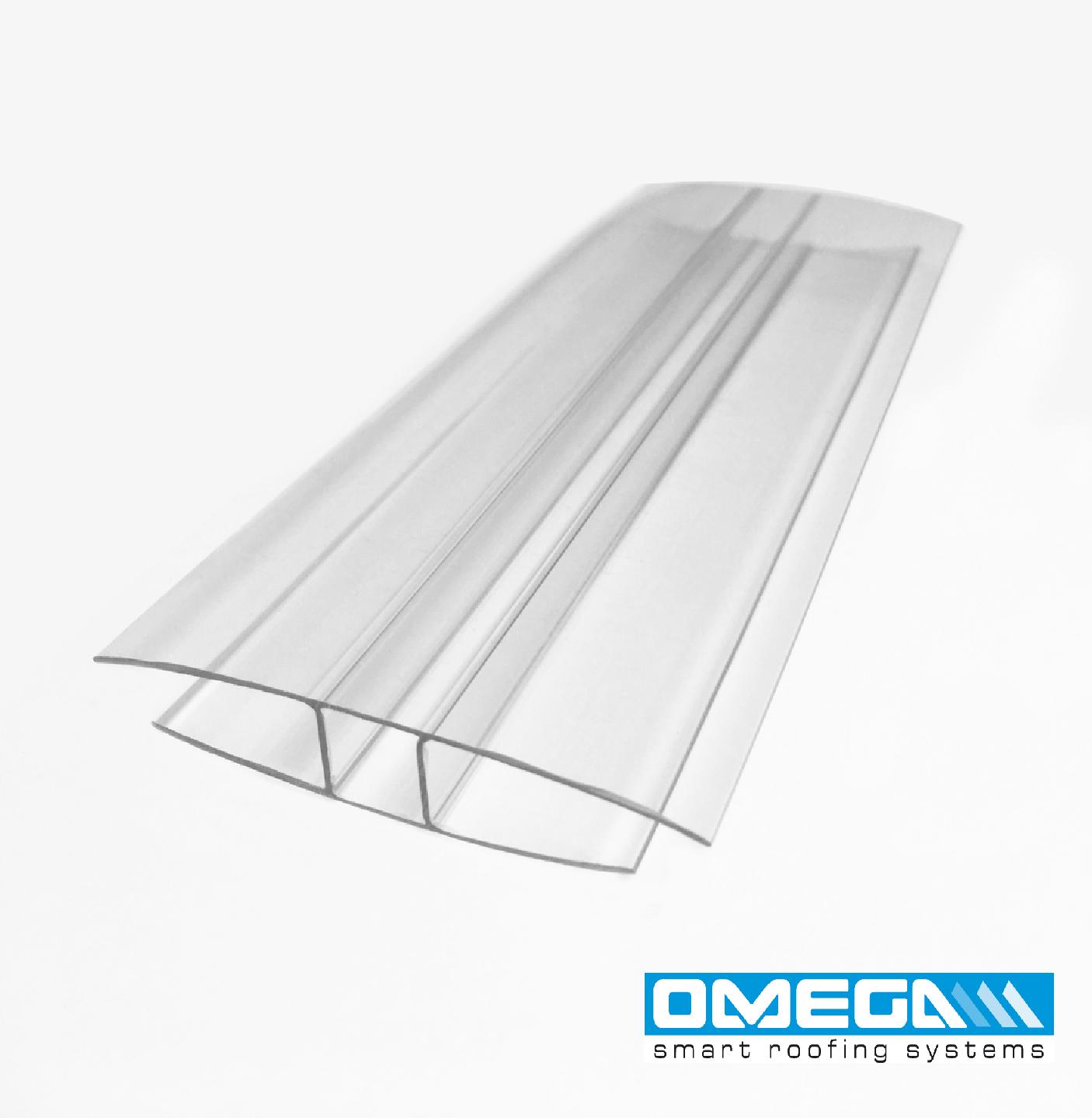 H Joining profile for 8/10mm polycarbonate sheets, 2.0M and 3.0M