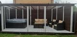 DIY Conservatory Roof Kit with Brown Rafter-Supported Glazing Bars, 3.19m Width x 3.0m Projection