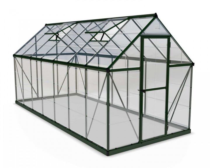 Greenhouse, Green aluminium frame, 6ft. X 14ft. (6' x 14')