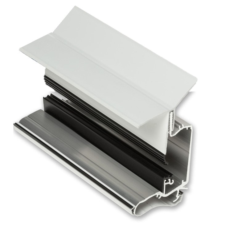 UPVCWall-Plate (for Self-Supporting Bars) for 16,25 or 35mm thick glazing, 6.0m