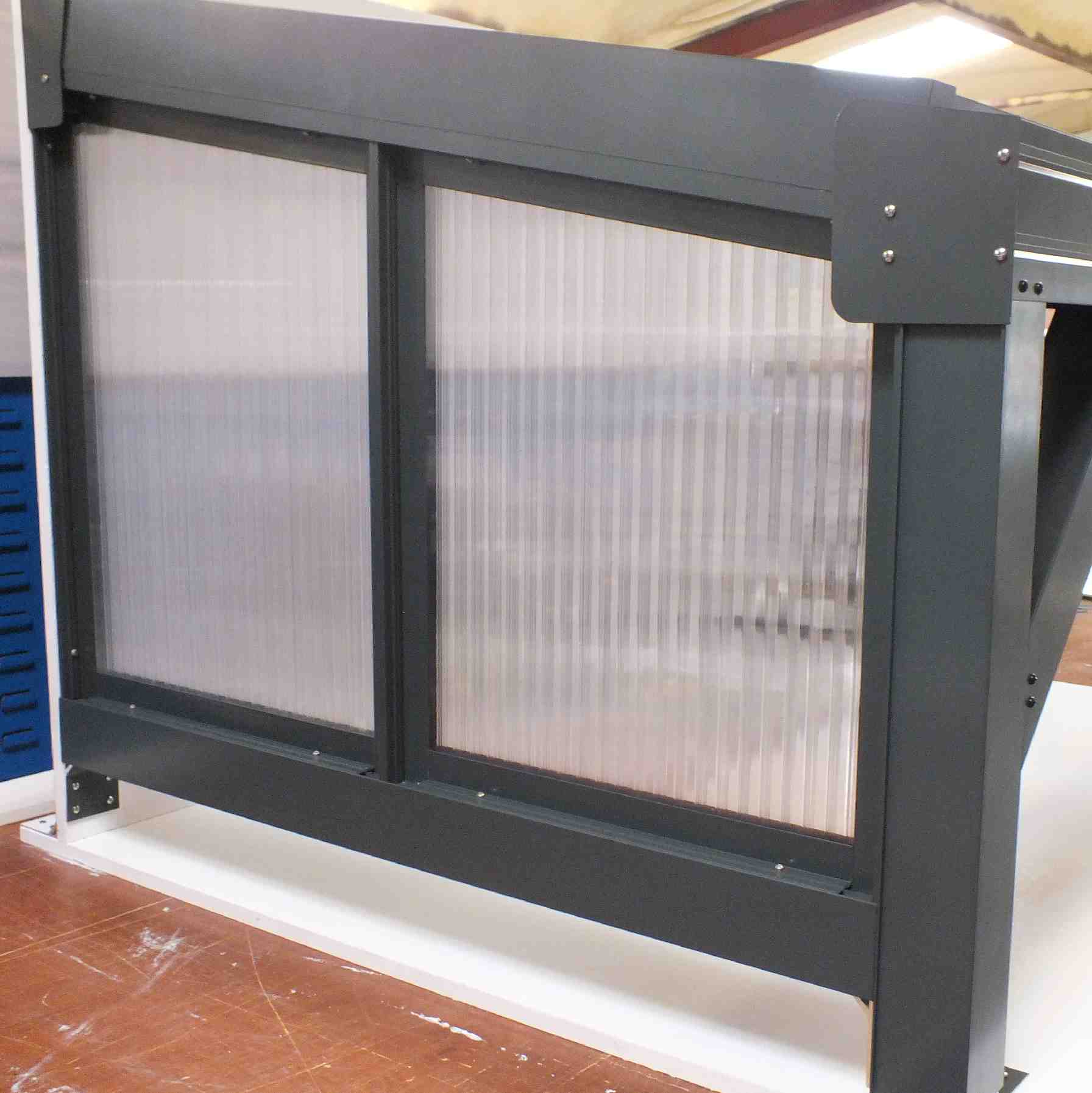 Omega Smart Canopy - FULL Side In-Fill Section for Sides of Canopy, 16mm Polycarbonate In-Fill Panels, Anthracite Grey Frame